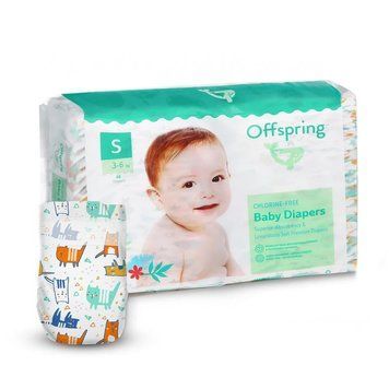 Подгузники Offspring Meow The Cat, размер 2 (S), 3-6 кг, 48 шт. DP-OI-FAT-S48P-MTC фото