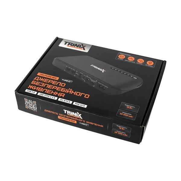 Источник бесперебойного питания DC UPS Trinix TRX-MUPS-1812 Type-C, 20000mAh LiFePo4, 5V/9V/12V/24V/PoE, для роутера и оптического терминала 001812 фото